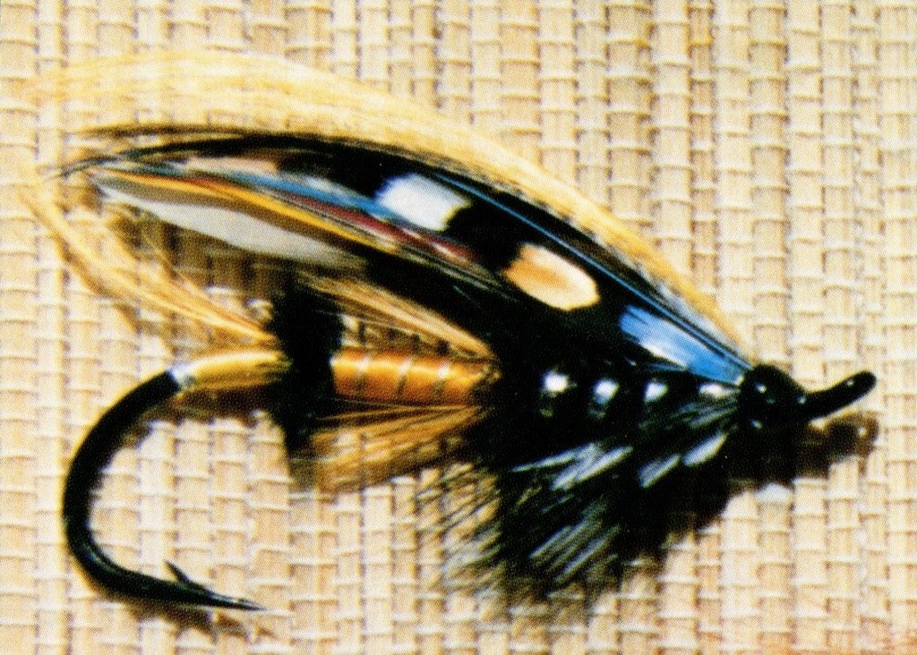 Ancien breloque bleu médecin argentée pêche à la mouche saumon encadré